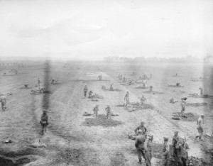 90th Infantry Division soldiers dig in outside of Elsdorf, Germany - February 1945.  (U.S. Army Signal Corps Photo, Courtesy National Archives)