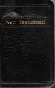 Jack Fulk's Bible with a bullet hole.